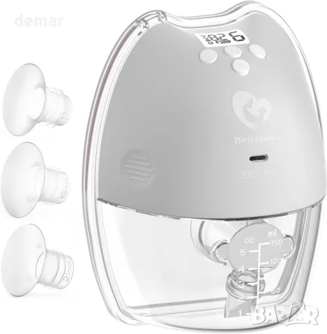 Помпа за кърма Bellababy, сензорен LCD дисплей, 4 режима и 9 нива с вложки 17/20/21 mm