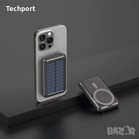 Магнитно безжично зарядно 20000mAh,Мини преносимо зарядно устройство, Powerbank