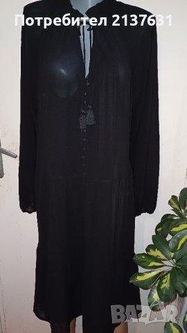 ДАМСКА ЧЕРНА РОКЛЯ  - Размер XL , снимка 2 - Рокли - 44219615