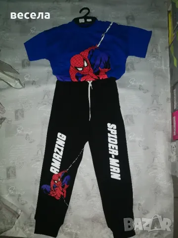 комплект спайдермен, памучна фанелка и панталон, снимка 2 - Детски комплекти - 49527287