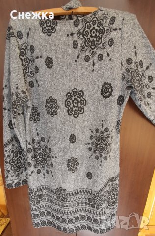 Дамска рокля сива с шал, снимка 3 - Рокли - 34250445