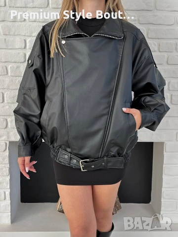 овърсайз кожено яке , снимка 2 - Якета - 54056417