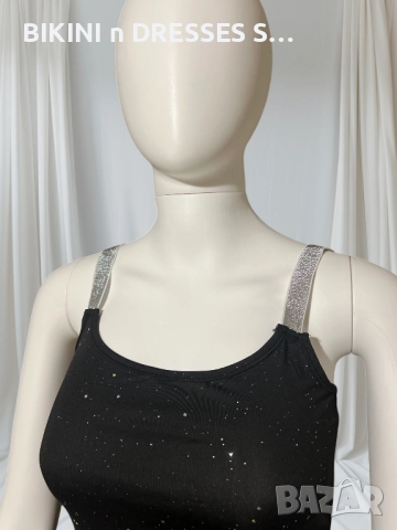 Черна рокля с блясък, снимка 3 - Рокли - 52392837