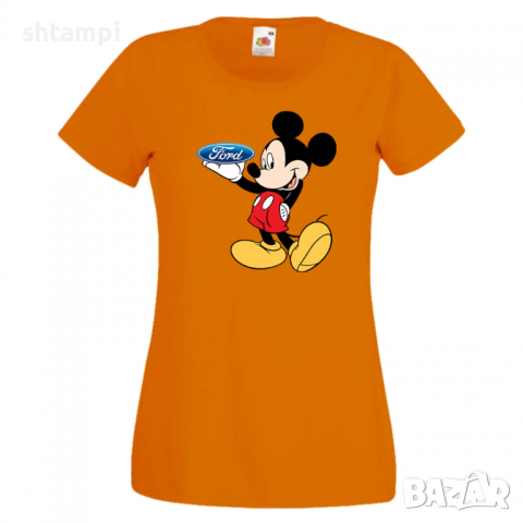 Дамска тениска Mickey Mouse Ford .Подарък,Изненада,, снимка 6 - Тениски - 36528686