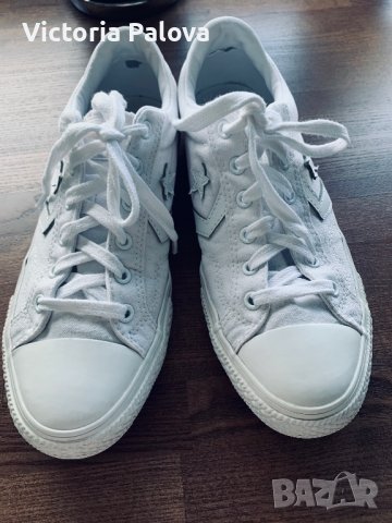 Бели CONVERSE,оригинал, снимка 3 - Кецове - 37311833