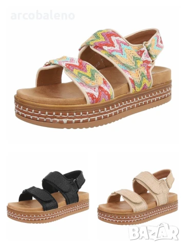 Дамски сандали на танкетка, 3цвята 