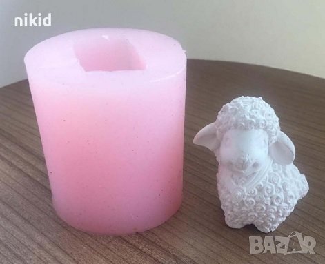 3D права Овца Агне силиконов молд форма украса фондан свещ гипс сапун калъп, снимка 2 - Форми - 38448702