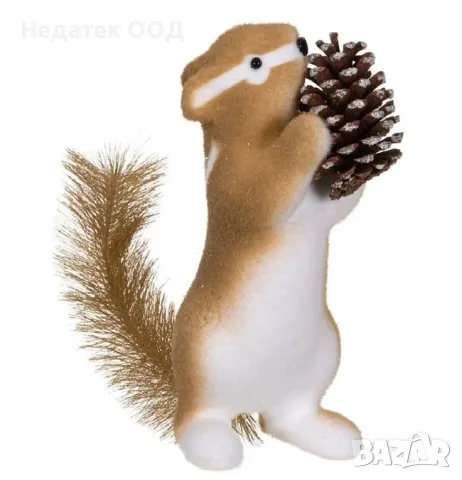 Коледна, Декоративна, Фигура, Катерица, Кафяв, 30 см