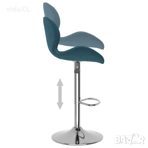 vidaXL Бар табуретки, 2 бр, сини, кадифе, снимка 8 - Столове - 56147002