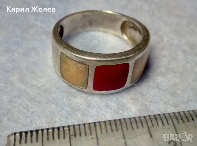 МАРКОВ ВИНТИДЖ АРТ СРЕБЪРЕН ПРЪСТЕН СРЕБРО 925 A1 с ДВЕ МАРКИРОВКИ и ЦВЕТЕН ЕМАЙЛ РЪЧНА РАБОТА 49935, снимка 10 - Пръстени - 49981847