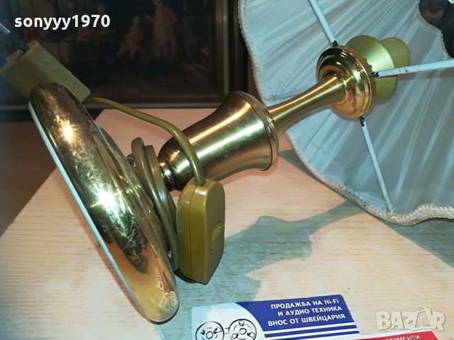 нощна лампа-мед/месинг-внос швеция 35х22см, снимка 4 - Колекции - 29850261