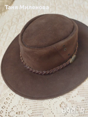 Мъжка шапка велур  +естествена  кожа с кръгла периферия          , снимка 7 - Шапки - 51068461