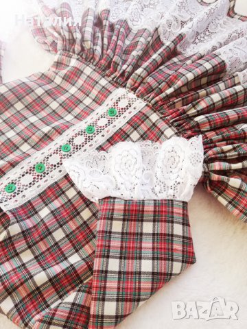 Рокля каре с дантела , снимка 3 - Детски рокли и поли - 38384454
