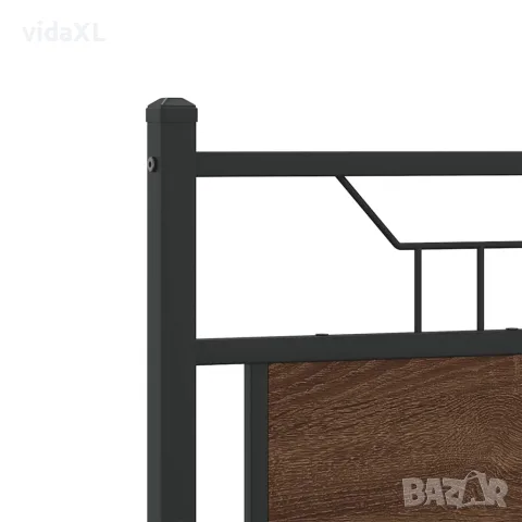 vidaXL Рамка за легло без матрак кафяв дъб 120x200 см инженерно дърво, снимка 9 - Спални и легла - 56147569