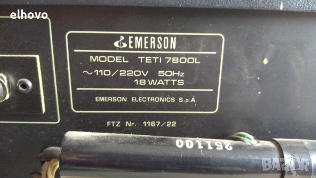 Стерео тунер Emerson Teti 7800L, снимка 9 - Ресийвъри, усилватели, смесителни пултове - 38941990