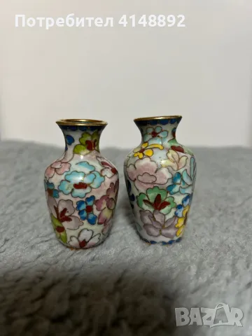 Старинна китайска мини ваза Клоазон, снимка 3 - Вази - 48478405