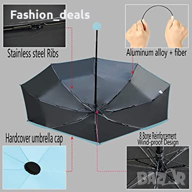 Нов сгъваем ултра лек преносим чадър предпазва от слънце и дъжд, снимка 3 - Други - 36378448