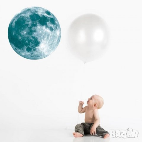 Фосфорен Светещ Лунен 3D стикер за стена за детска стая, снимка 12 - Декорация за дома - 30769368