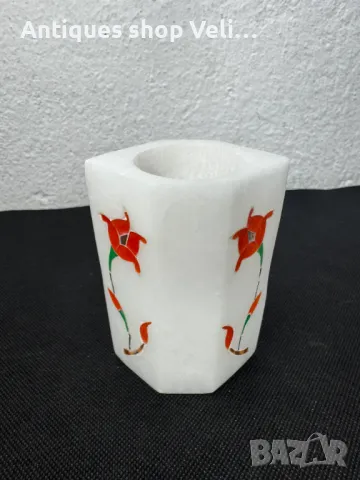Мранорна вазичка №6966 , снимка 2 - Антикварни и старинни предмети - 50433618