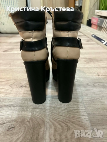 Дамски бежови боти, снимка 3 - Дамски боти - 53136208