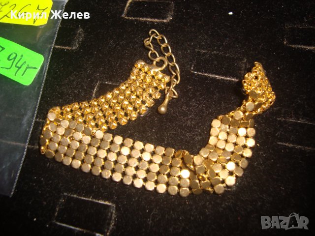 ПОЗЛАТЕНА ФИНА РЕТРО ГРИВНА АРТ ПЛЕТКА 7267, снимка 4 - Гривни - 31247334