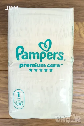 Пелени Pampers Premium Care, Размер 1, 2-5 кг, 52 броя