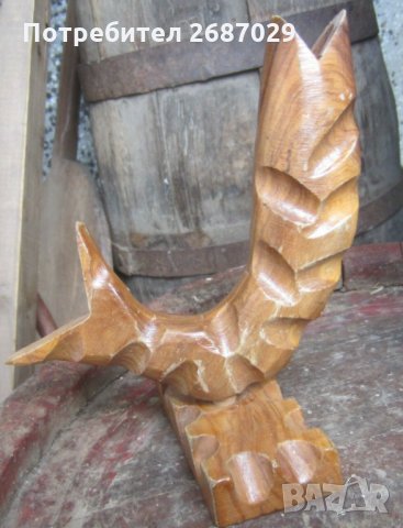 Дървена риба моливник фигура статуетка дърворезба, снимка 3 - Други - 31781074