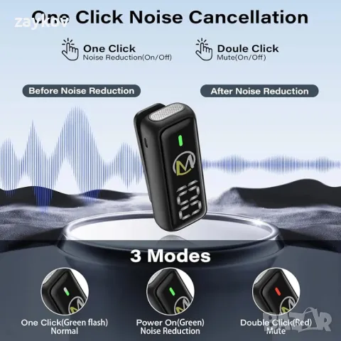 Безжичен петличен микрофон HMKCH (тип C) за Android, снимка 2 - Микрофони - 47963368