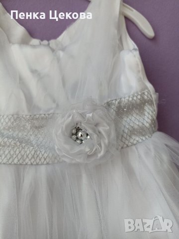 Намаление всички рокли по 10лв. Детска официална бяла рокля, снимка 2 - Бебешки рокли - 36918134