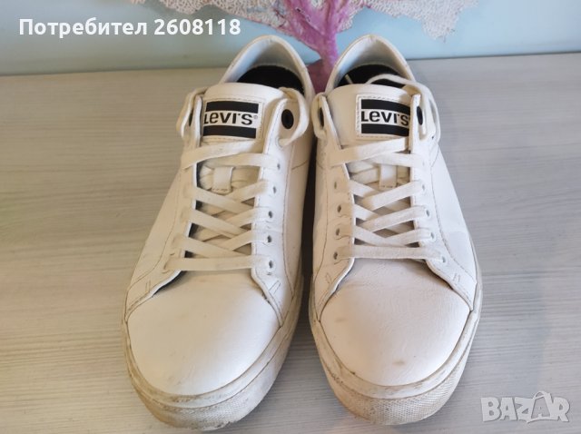 LEVI’S кожени бели кецове/маратонки №40, снимка 2 - Кецове - 38445445