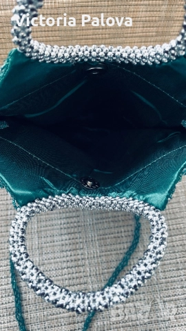 Луксозна изумрудена чанта - хитът на годината, снимка 6 - Чанти - 52668907