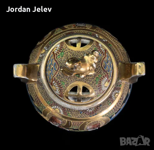 Оригинална Японска ваза-съд за ароматизиране Satsuma., снимка 4 - Вази - 50295125