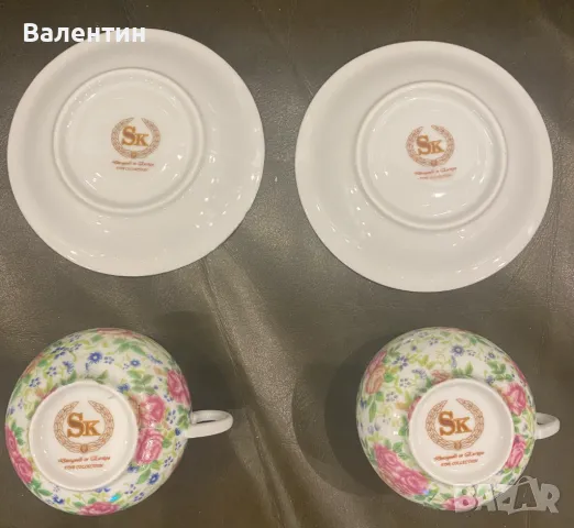 Чешки сервиз за кафе за 2 човека. Фин ”костен” порцелан., снимка 3 - Сервизи - 47509069