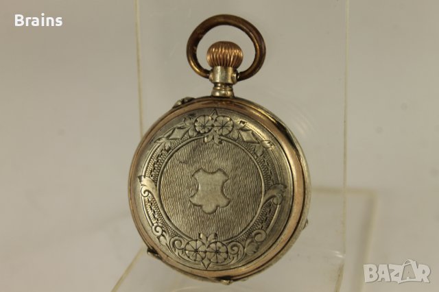 Красив Малък Сребърен Джобен Цилиндър 1914 г., снимка 5 - Антикварни и старинни предмети - 42023067