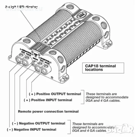 Кондензатор за усилвател за музика в кола 2 фарада BOSS АУДИО С ЦИФРОВ ДИСПЛЕЙ 2 FARAD със СКОБИ, снимка 12 - Аудиосистеми - 47366376