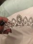 Кралска Корона Тиара Диадема метална сребриста с камъни детска дамска , снимка 3