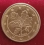  Германска монета от 1Евро цент със буквата (F) 2002г., снимка 4