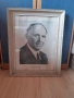 Портрет на Тодор Живков в дървена рамка, ретро, снимка 1