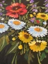 🌻 Ръчно рисувана декоративна чиния с цветя – подпис от художник., снимка 4