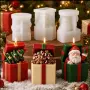 3D подарък с дядо Коледа елха силиконов молд форма за свещи гипс сапун смола , снимка 1