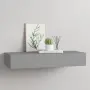 vidaXL Стенен рафт с чекмедже, сив, 60x23,5x10 см, МДФ, снимка 2
