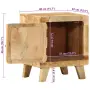 vidaXL Нощно шкафче 40x32x46 cm Масивна дървесина Грубо манго, снимка 8