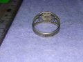 Стар СРЕБЪРЕН АЖУРЕН РЕТРО АРТ ПРЪСТЕН ВИСОКА ПРОБА СРЕБРО с ГНЕЗДО За ВГРАЖДАНЕ на КАМЪК 40545, снимка 9