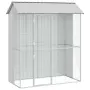 vidaXL Клетка за птици Сив 215 x 110 x 247 см Галванизирана стомана, снимка 1