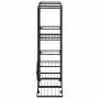 vidaXL Стойка за цветя на колела 94,5x24,5x91,5 см черна желязо, снимка 6