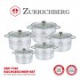 Комплект съдове за готвене 10 части ZURRICHBERG, снимка 1 - Съдове за готвене - 38511836
