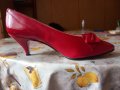 Червени дамски обувки с ток 38 номер, снимка 1 - Дамски елегантни обувки - 44480017