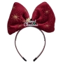 Коледна диадема бордо с панделка и звънчета Merry Christmas_1255087, снимка 1