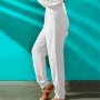 Дамски летен едноцветен панталон с ластик на талията, 9цвята - 023, снимка 4