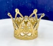 Малка корона златиста с камъче и обърнато сърце метална за украса декор на торта парти, снимка 1